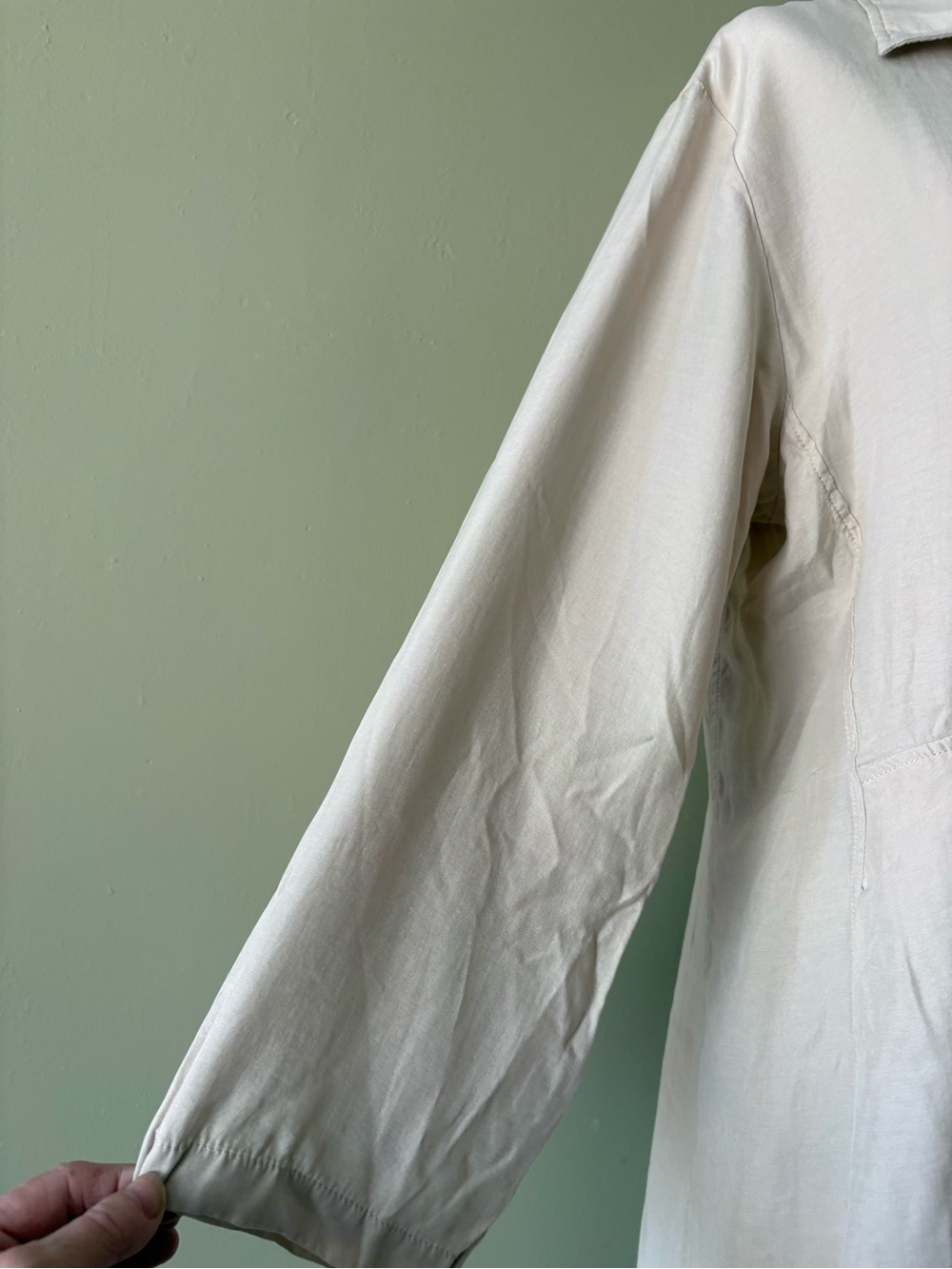 Massimo Dutti Collared V-Neck Lined Dress Pockets Sz M Preppy Coastal grandma - Picture 3 of 11